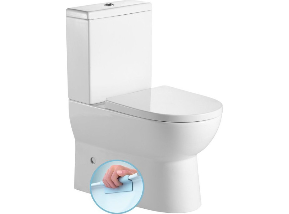 Aqualine JALTA WC kombi, Rimless, spodní/zadní odpad, bílá PB103RW