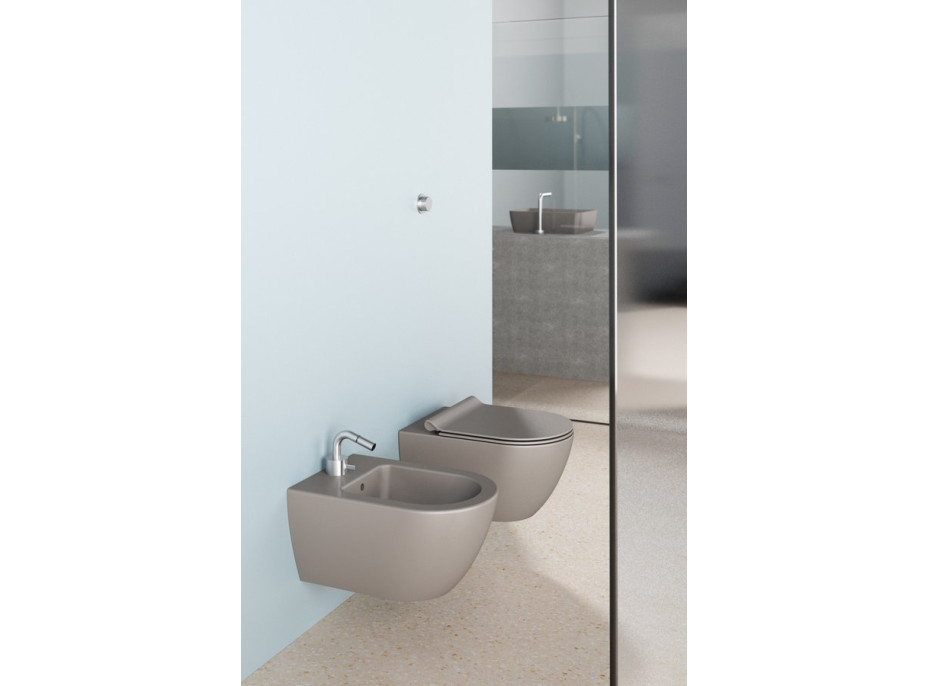 GSI PURA závěsná WC mísa, Swirlflush, 36x50cm, tortora dual-mat 881605