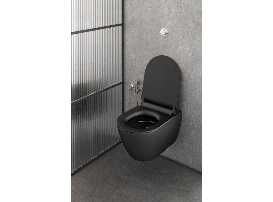 GSI PURA závěsná WC mísa, Swirlflush, 36x55cm, černá dual-mat 881526