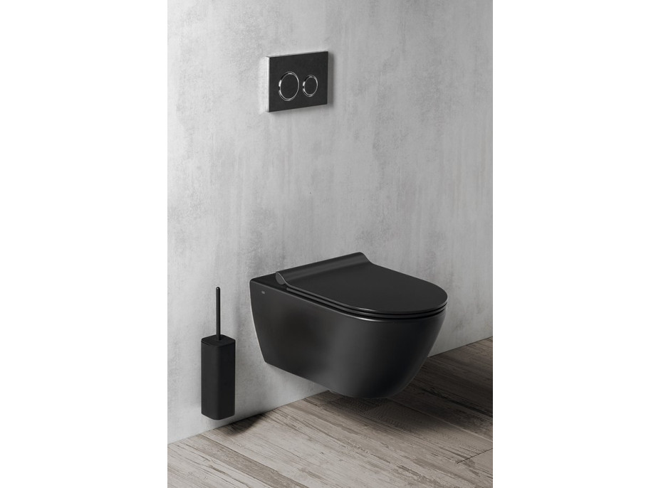 GSI PURA závěsná WC mísa, Swirlflush, 36x55cm, černá dual-mat 881526