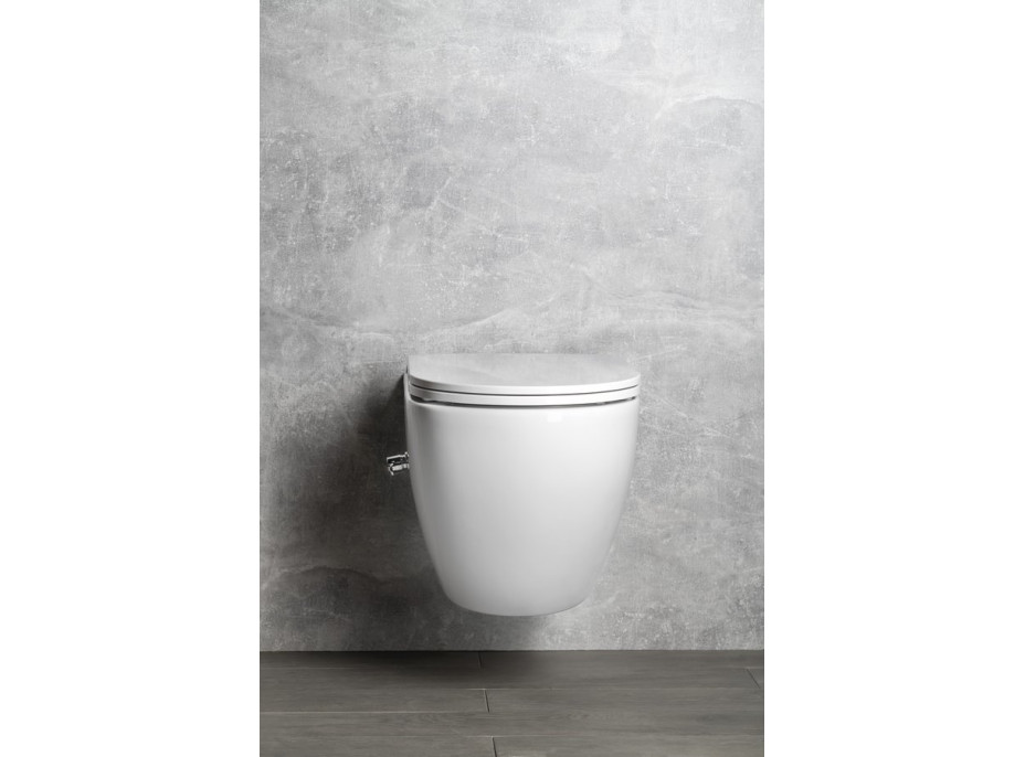 Isvea INFINITY CLEANWASH závěsná WC mísa Rimless, integrovaný ventil a bidet. sprška, 36, 5x53cm, bílá 10NFS1001I