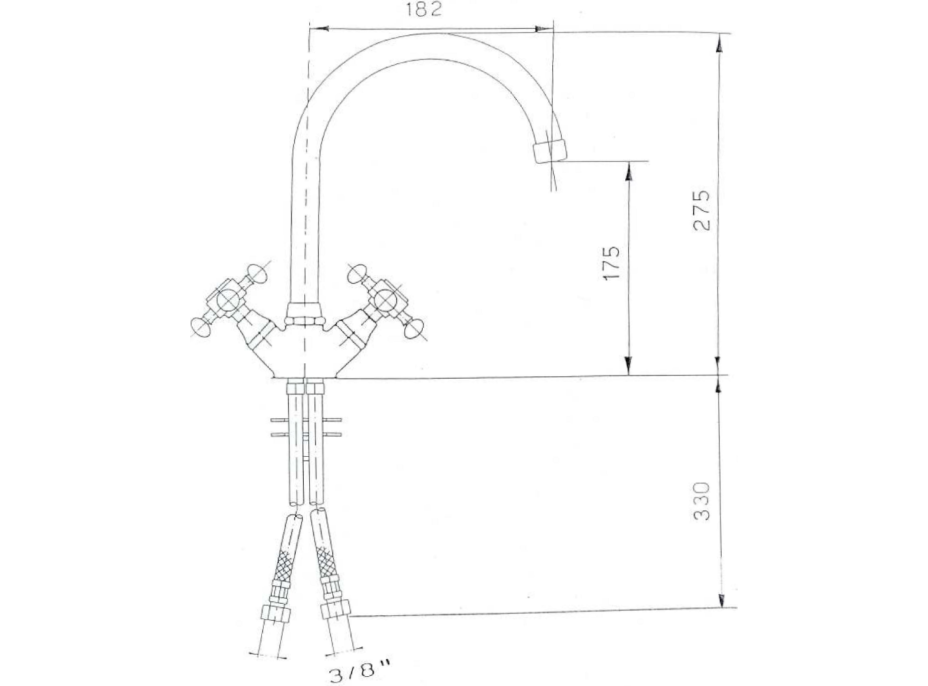 Sapho ANTEA stojánková dřezová baterie, výška 275mm, bronz 3096