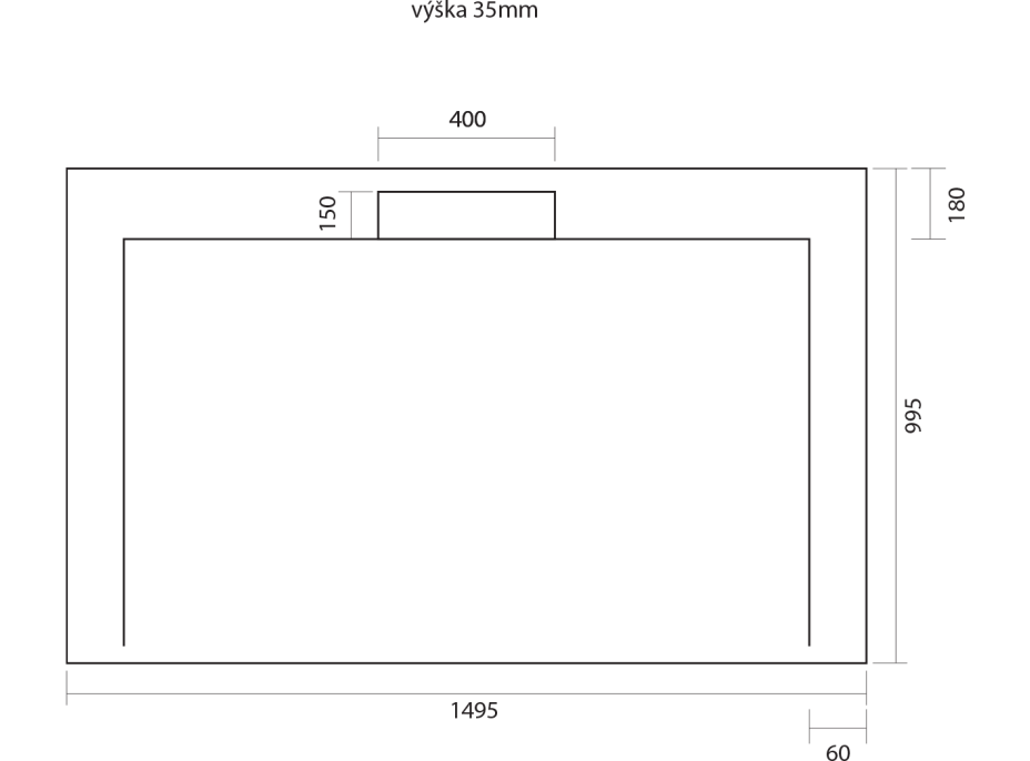 Gelco IRENA sprchová vanička z litého mramoru, obdélník 150x100cm HI150100