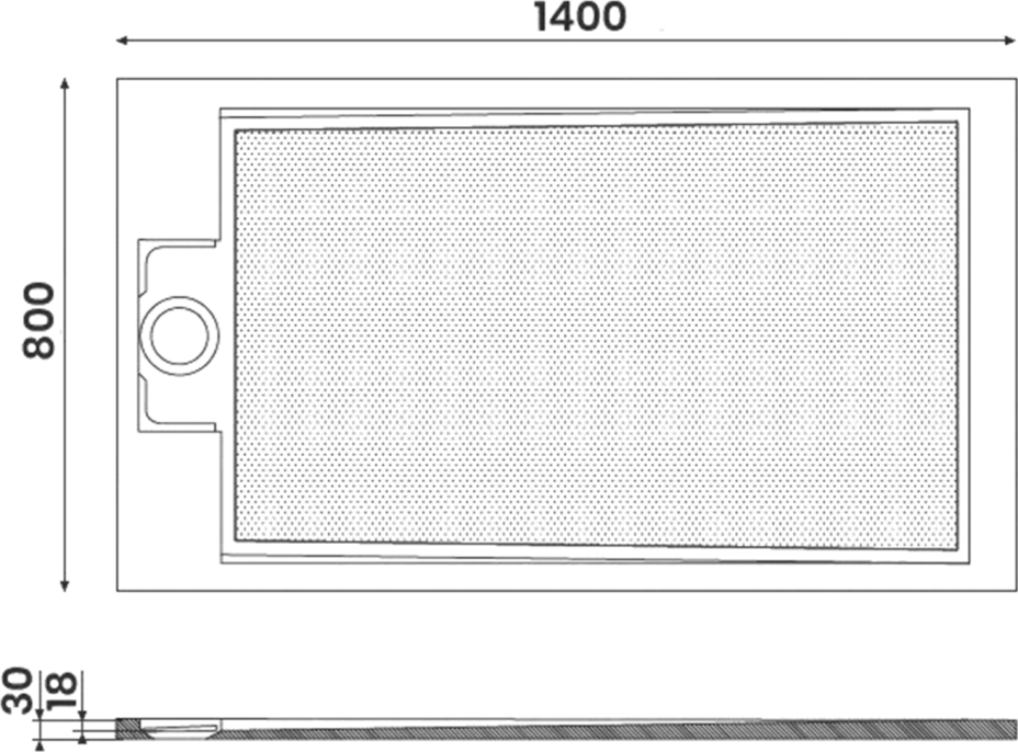 Gelco EMA sprchová vanička z litého mramoru, obdélník 140x80cm PE14080