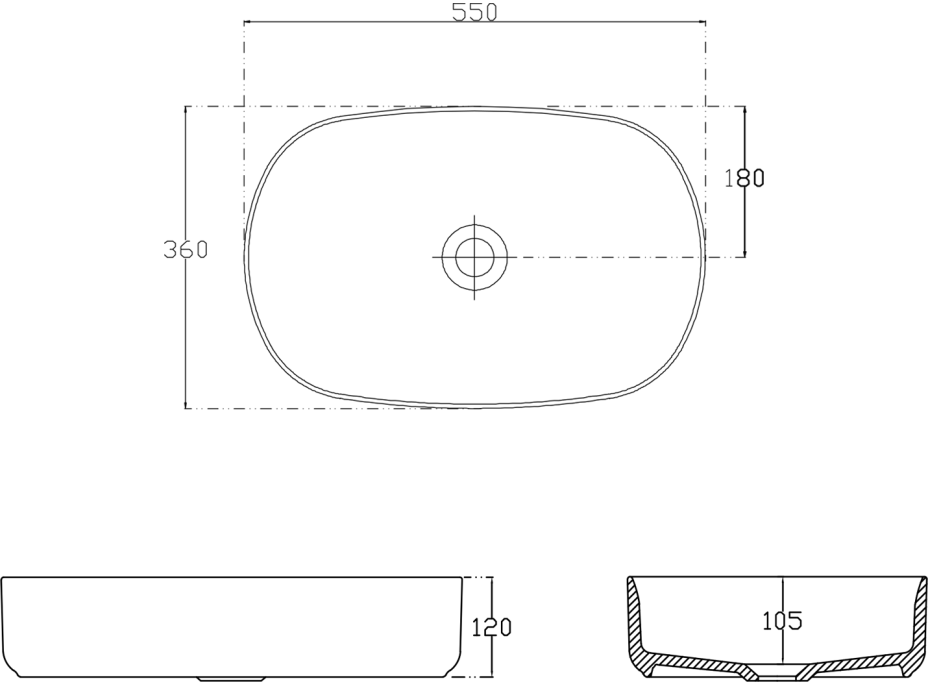 Isvea INFINITY OVAL keramické umyvadlo na desku, 55x36cm, růžová Salmon 10NF65055-2S