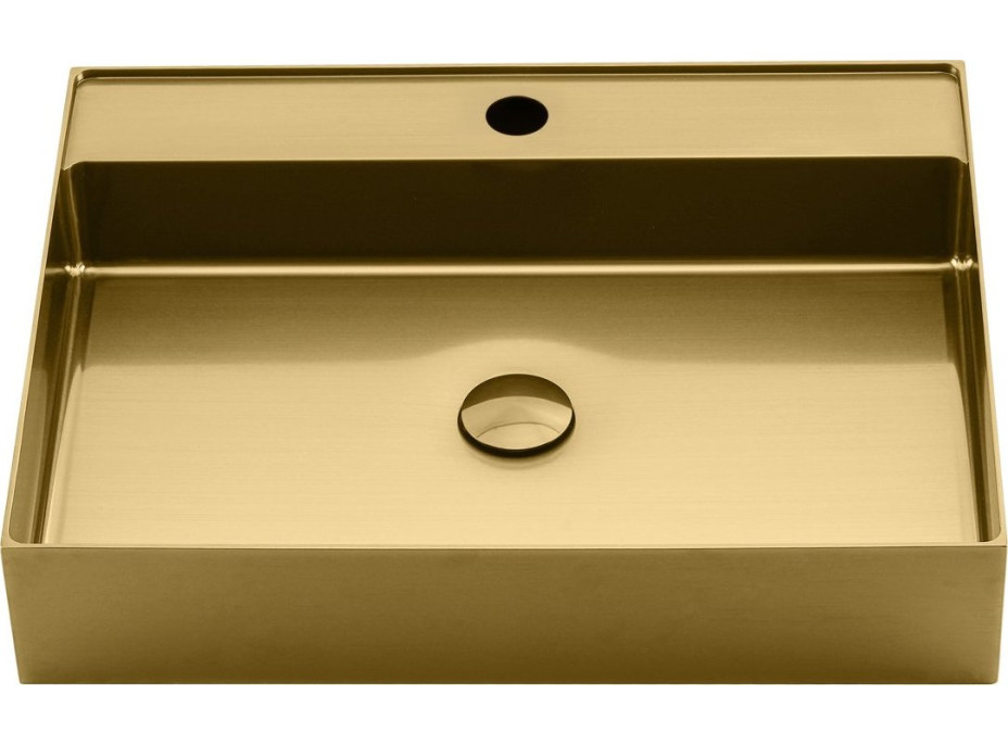 Sapho AURUM nerezové umyvadlo, 55x42 cm, včetně výpusti, zlato mat AU202
