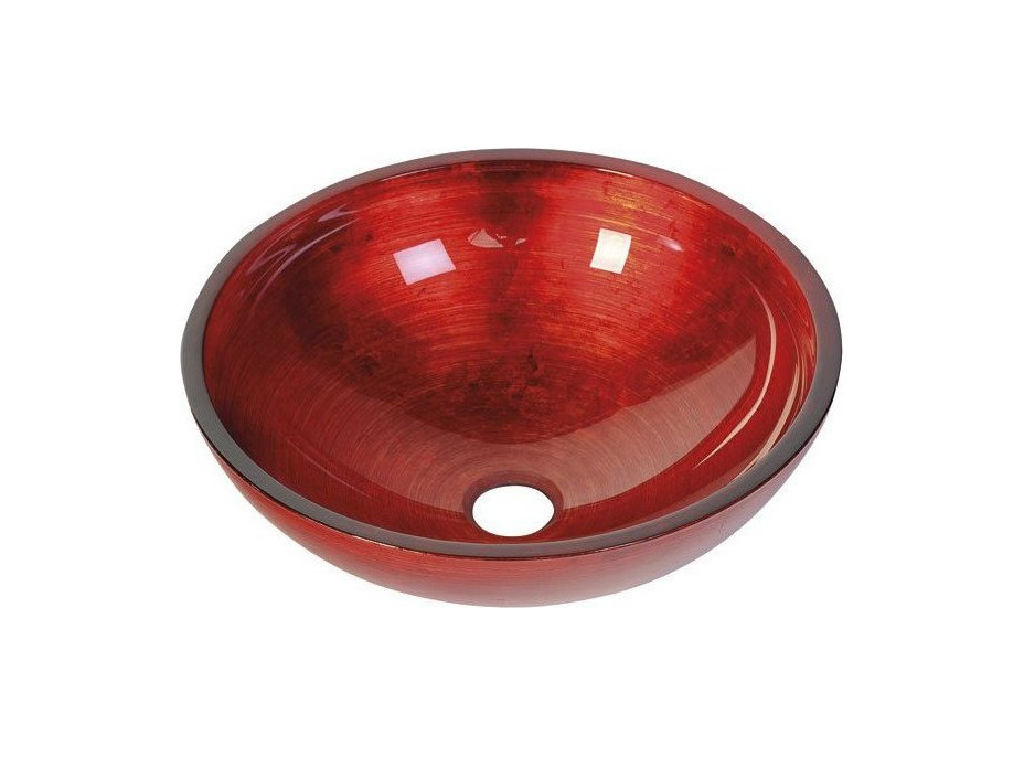 Sapho MURANO ROSSO IMPERO skleněné umyvadlo na desku, průměr 40cm, červená AL5318-63