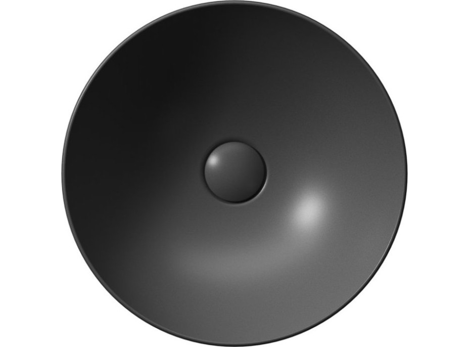 GSI PURA keramické umyvadlo na desku, průměr 40cm, černá mat 884626