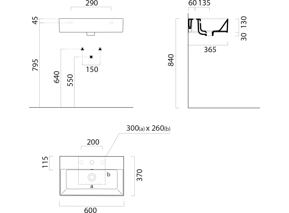 GSI KUBE X keramické umyvadlo 60x37cm, broušená spodní hrana, bílá ExtraGlaze 94549111