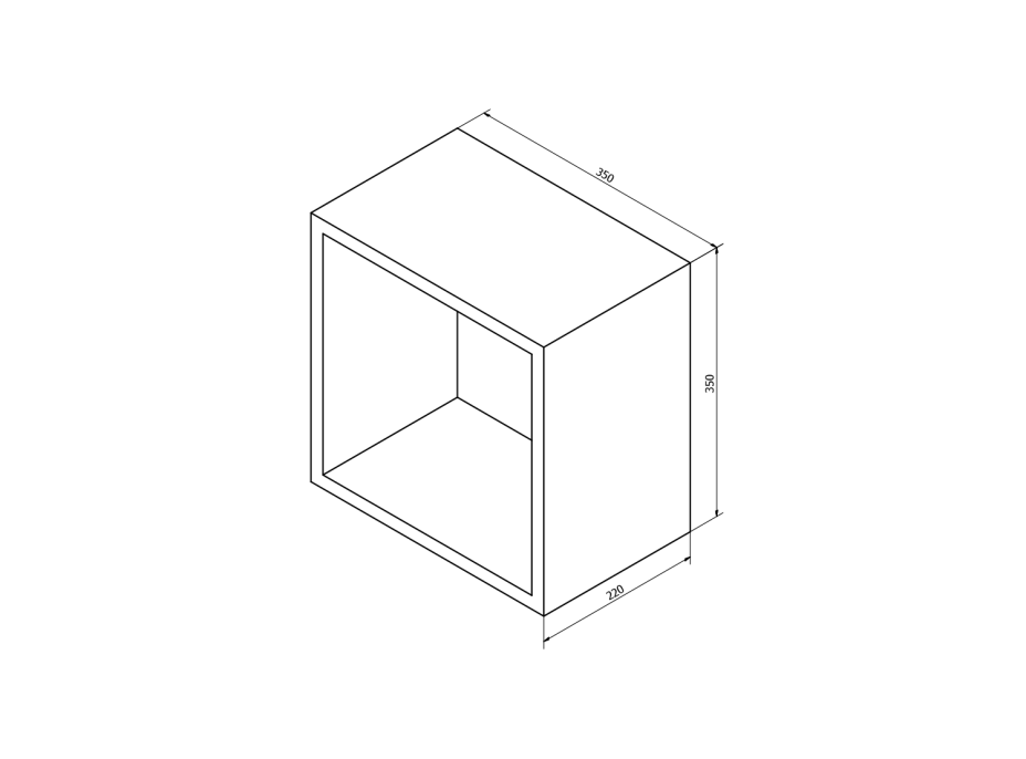 Sapho ESPACE otevřená policová skříňka 35x35x22cm, dub stříbrný ESC150-1111