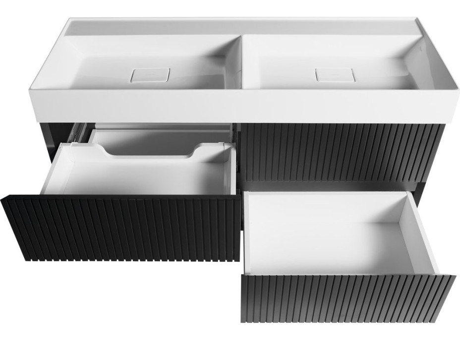 Sapho FILENA dvojumyvadlová skříňka 118x51, 5x43cm, černá mat strip FID1212BS
