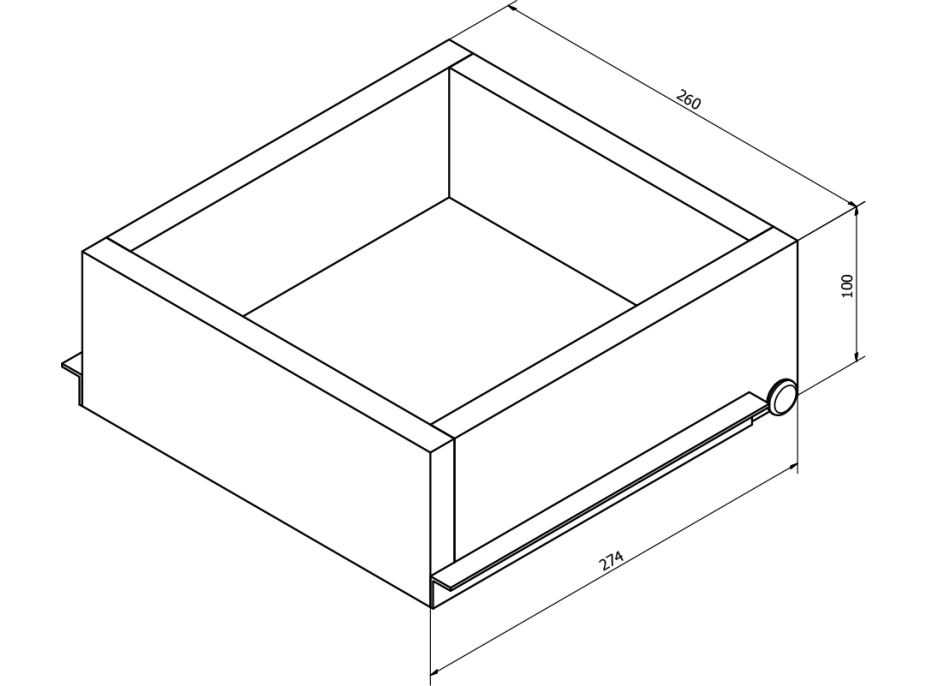 Sapho ESPACE vnitřní zásuvka 256x100x280mm pro ESC230, ESC330, ESC530 a ESC630 ESC999