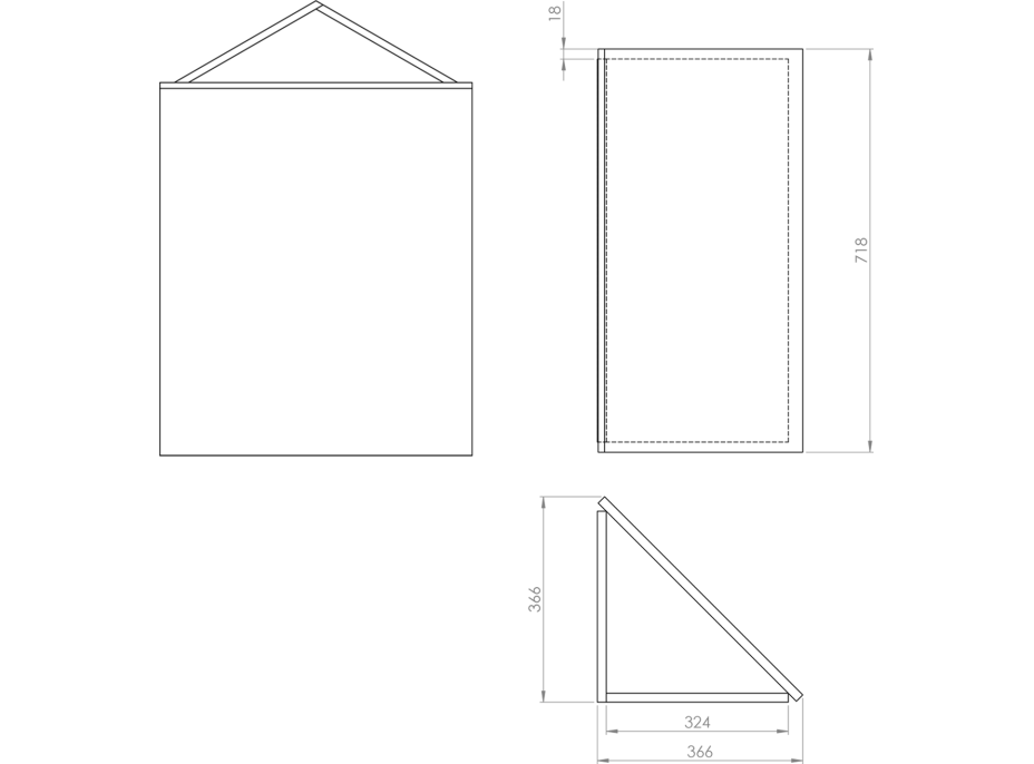 Aqualine ZOJA/KERAMIA FRESH rohová zrcadlová skříňka 37x72x37cm, bílá 50352