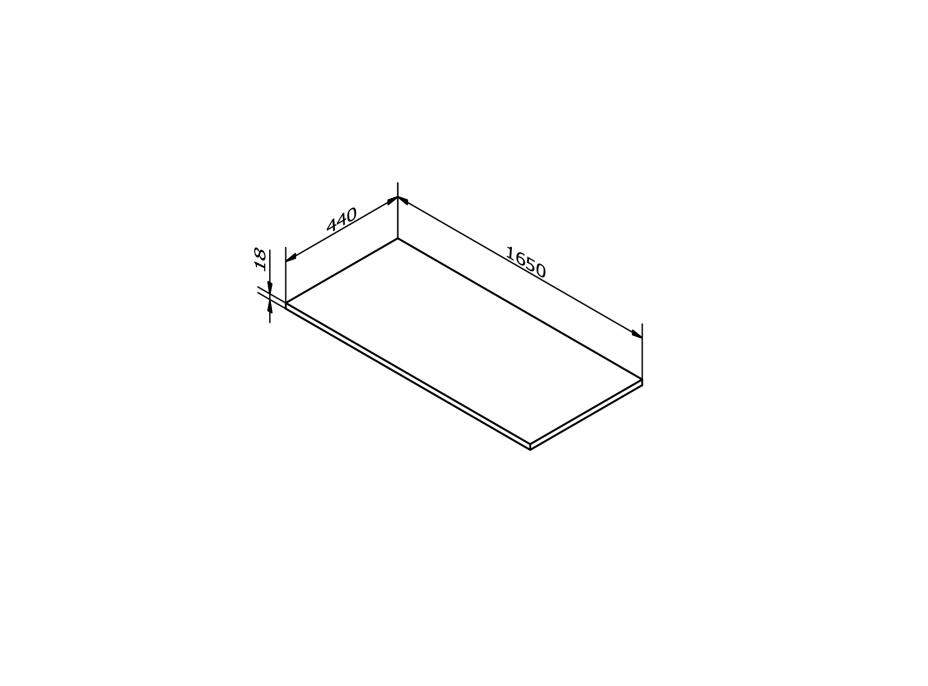 Sapho Deska DTDL 1654x18x440mm, antracit matný DT165-3434