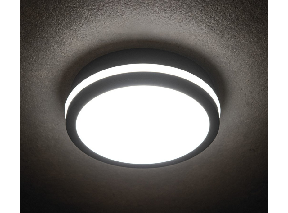 KANLUX BENO stropní LED svítidlo pr.260x55mm, 24W, černá grafit 33341