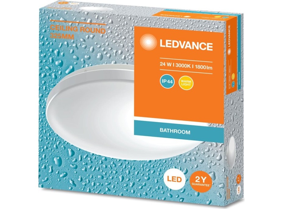 LEDVANCE Koupelnové stropní svítidlo, průměr 325mm, 1800lm, 24W, 3000K, IP44 AC464820055