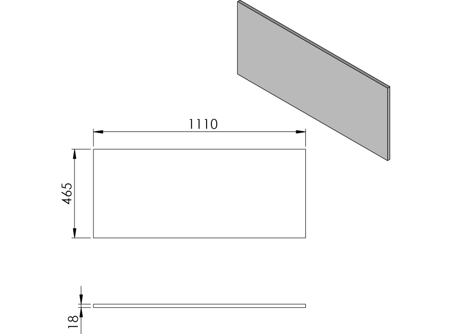 Sapho CIRASA deska DTDL 111x1, 8x46, 5cm, dub Alabama CR111-2222