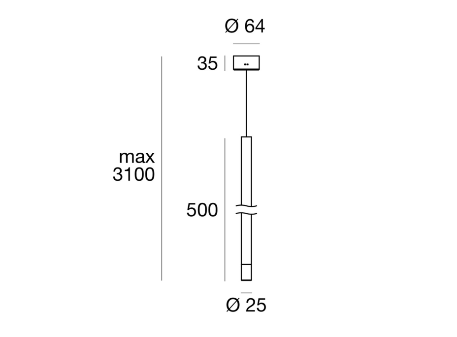 Gelco PUCCINI závěsné LED svítidlo, 2W, 500x25mm, chrom 9257