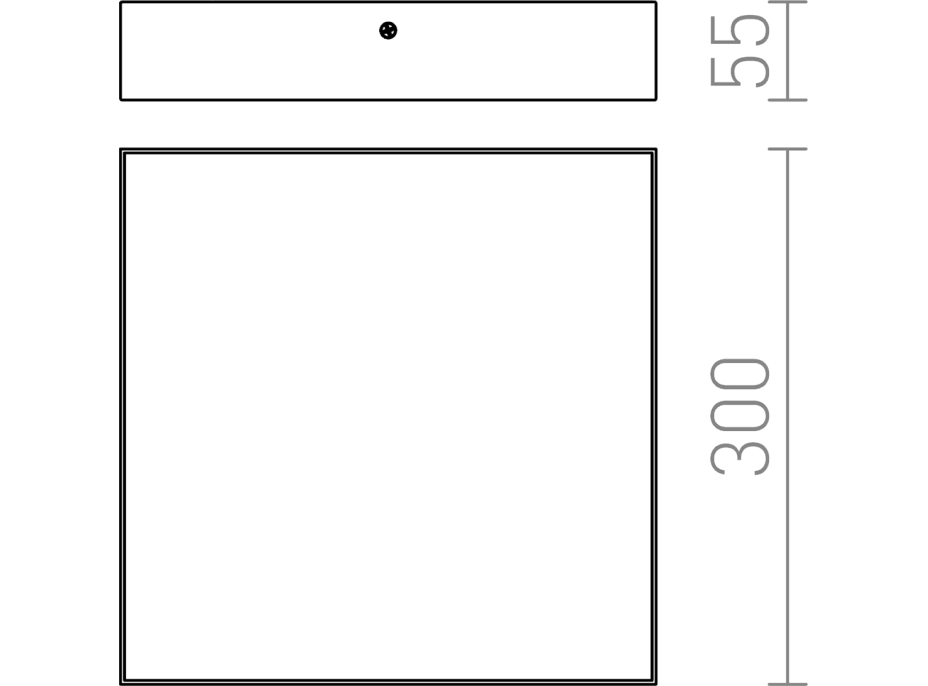 Sapho RISA stropní LED svítidlo 30W, 300x55x300mm, 230V, černá LS030C