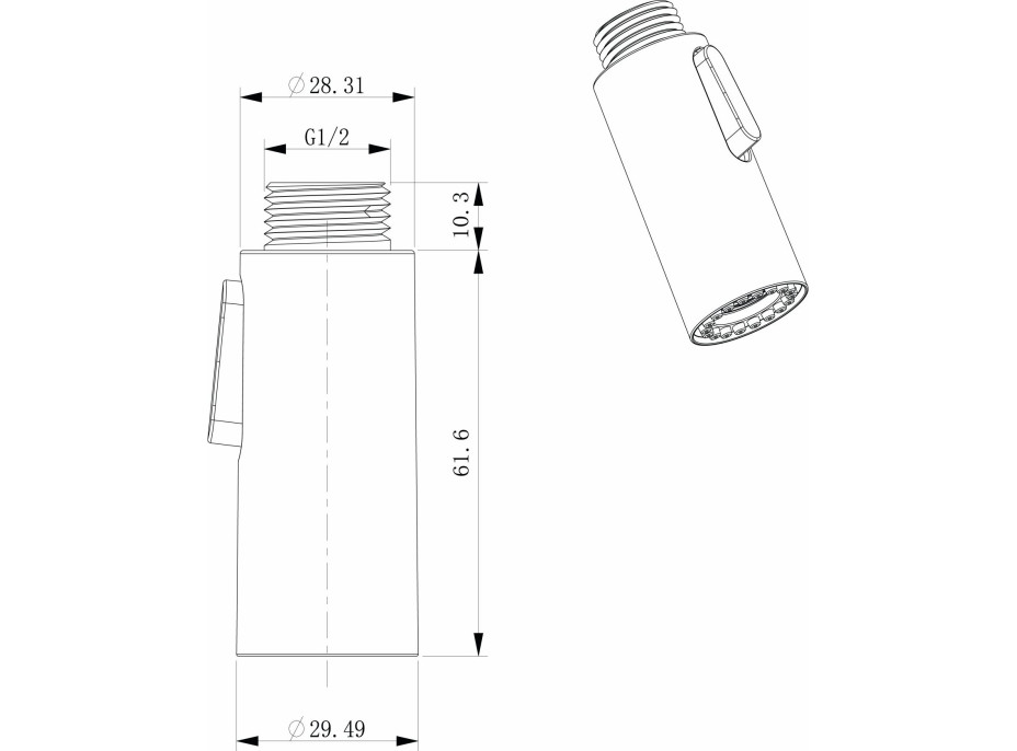 Sapho FLAWO výsuvná sprcha dřezové baterie 1/2", 2 režimy, černá mat FR583B