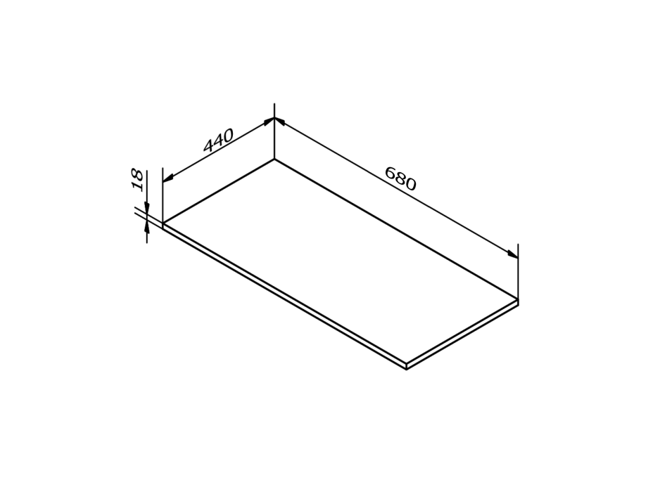 Sapho Deska DTDL 680x18x440mm, dub stříbrný DT068-1111