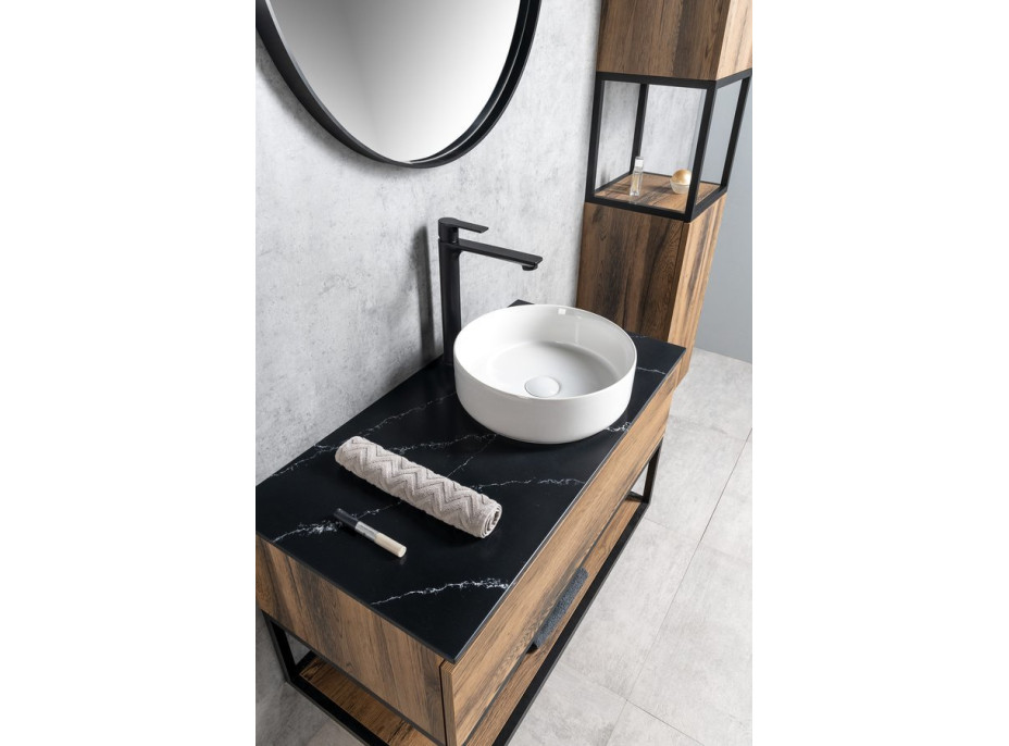 Sapho SKARA deska Rockstone 71, 2x12x46cm, black attica CG025-0598