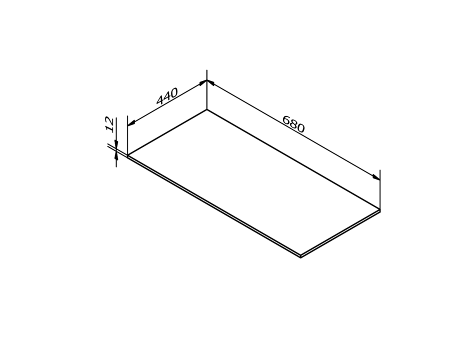 Sapho Deska Rockstone 680x12x440mm, bílá mat DTR68-0101