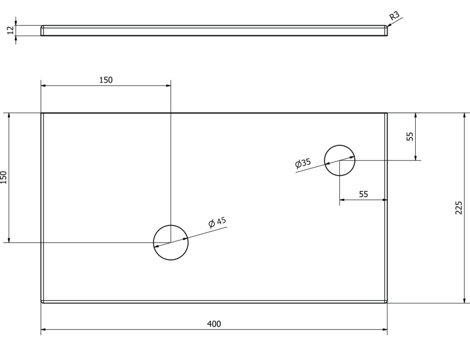 Sapho MINOR deska pod umývátko 40x22, 5cm, baterie vpravo, litý mramor, bílá MR405