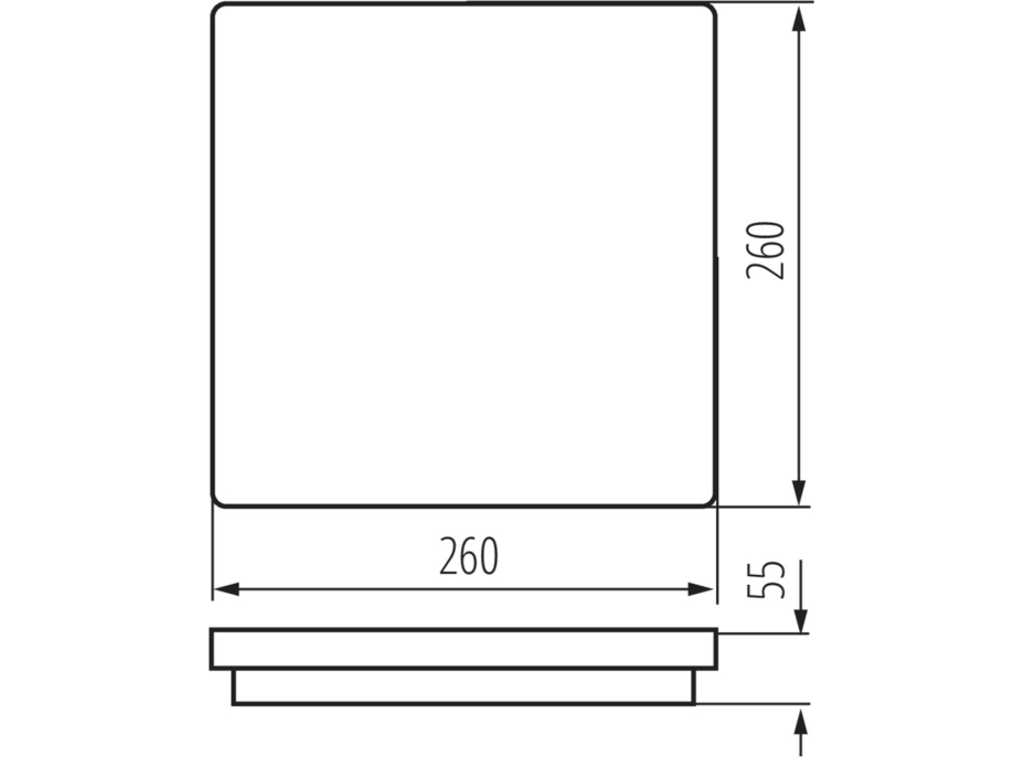 KANLUX BENO stropní LED svítidlo 260x55x260mm, 24W, bílá 33342