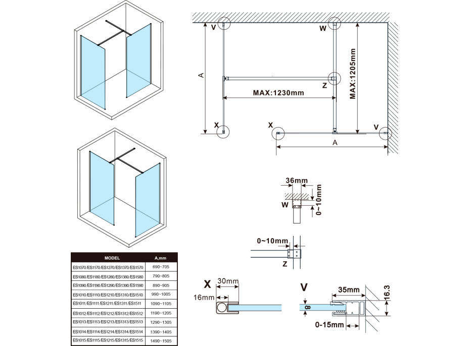 Polysan ESCA čiré sklo 800x2100mm ES1080