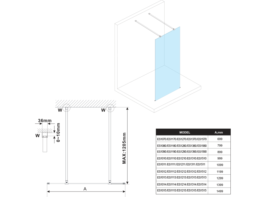 Polysan ESCA čiré sklo 1000x2100mm ES1010