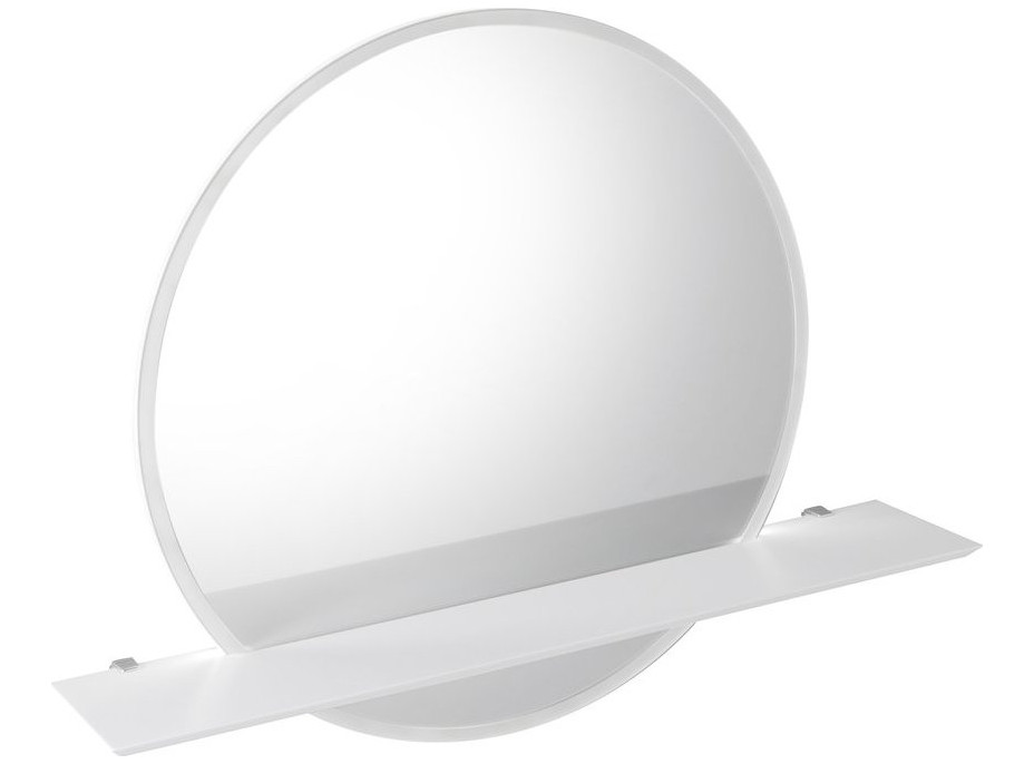 Sapho VISO kulaté zrcadlo s LED osvětlením a policí ø 60cm, bílá mat VS060-01