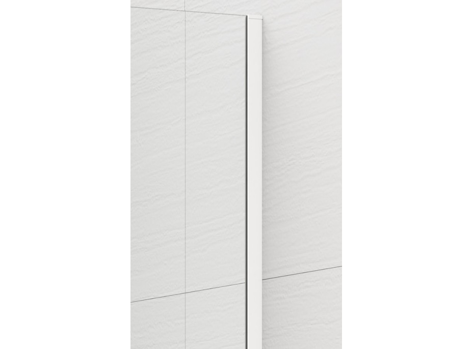 Polysan ESCA WHITE MATT jednodílná sprchová zástěna k instalaci ke stěně, sklo Flute, 1500 mm ES1315-03