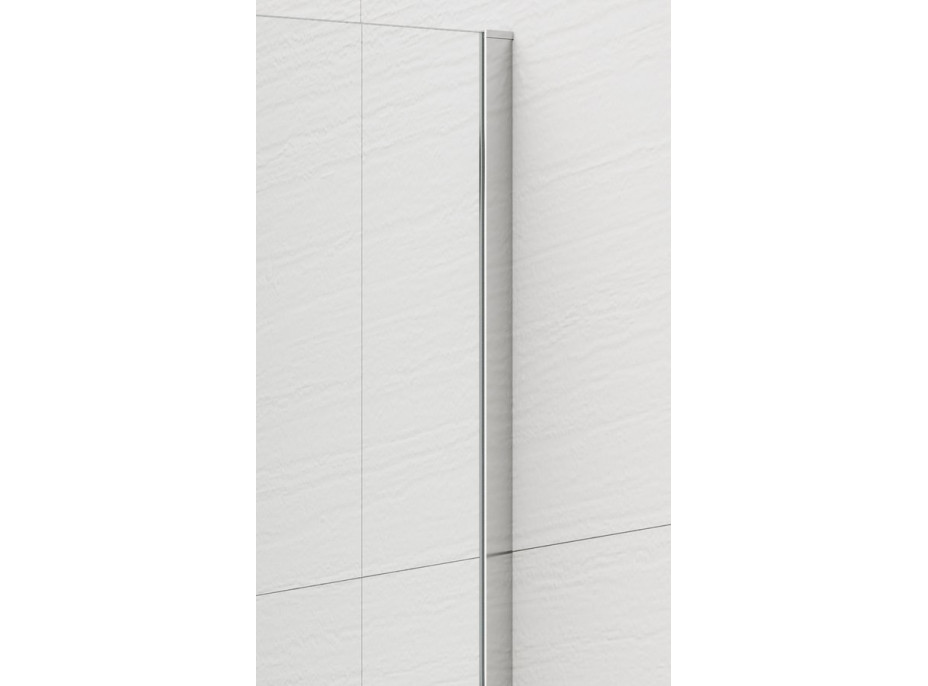 Polysan ESCA CHROME jednodílná sprchová zástěna k instalaci ke stěně, kouřové sklo, 1500 mm ES1215-01