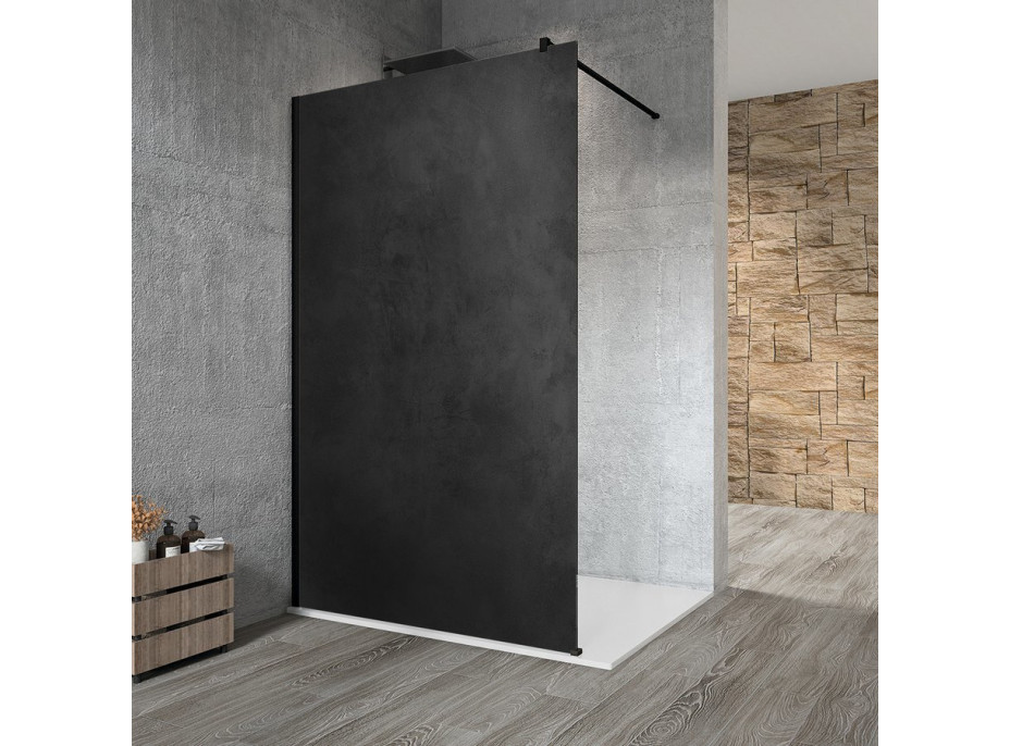 Gelco VARIO BLACK jednodílná sprchová zástěna k instalaci ke stěně, deska HPL Kara, 1100 mm GX2611GX1014