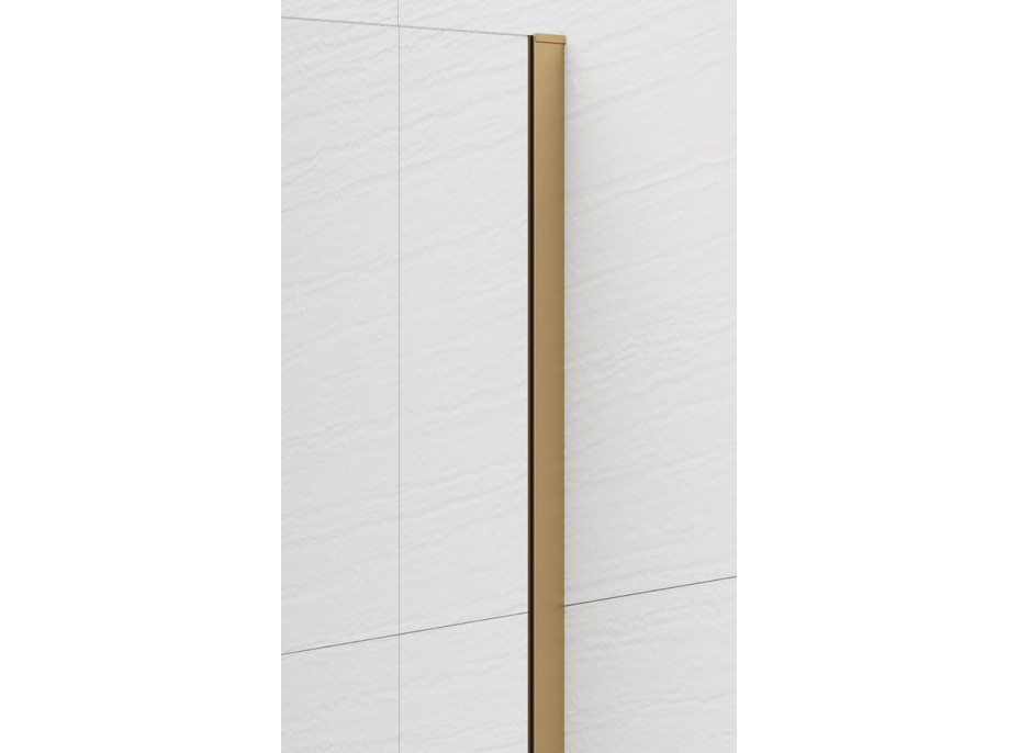Polysan ESCA GOLD MATT jednodílná sprchová zástěna k instalaci ke stěně, sklo čiré, 1500 mm ES1015-04