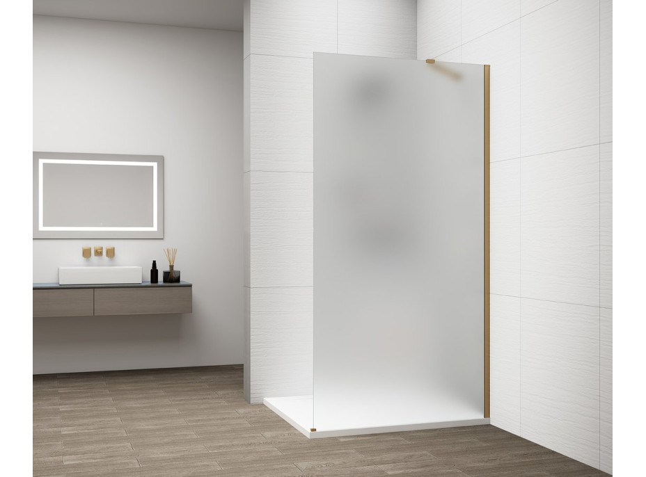 Polysan ESCA GOLD MATT jednodílná sprchová zástěna k instalaci ke stěně, matné sklo, 1500 mm ES1115-04