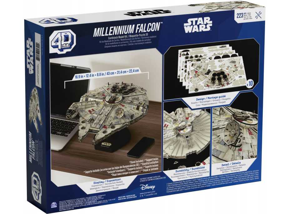 4D BUILD 3D Puzzle Star Wars: Milenium Falcon 223 dílků