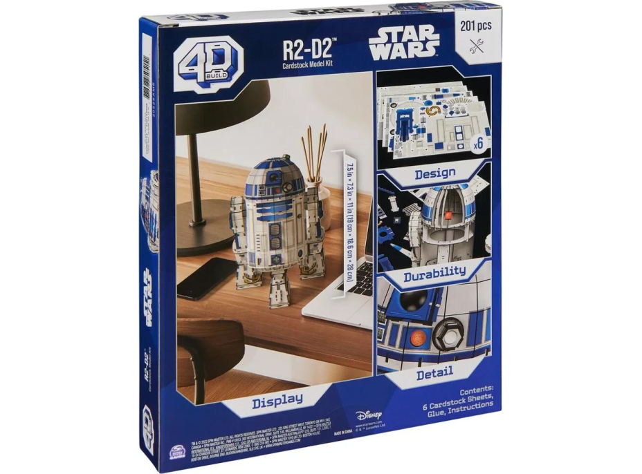 4D BUILD 3D Puzzle Star Wars: R2-D2 201 dílků