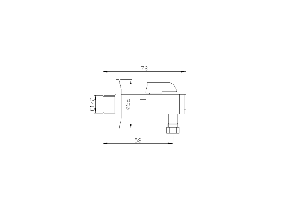 Sapho Rohový ventil s matkou, 1/2"x 3/8", bronz 2020BRO