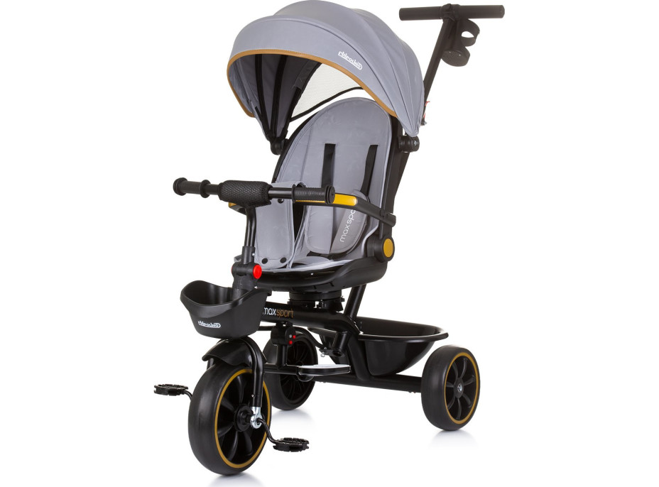 CHIPOLINO Tříkolka se stříškou Max Sport 2v1 Ash Grey