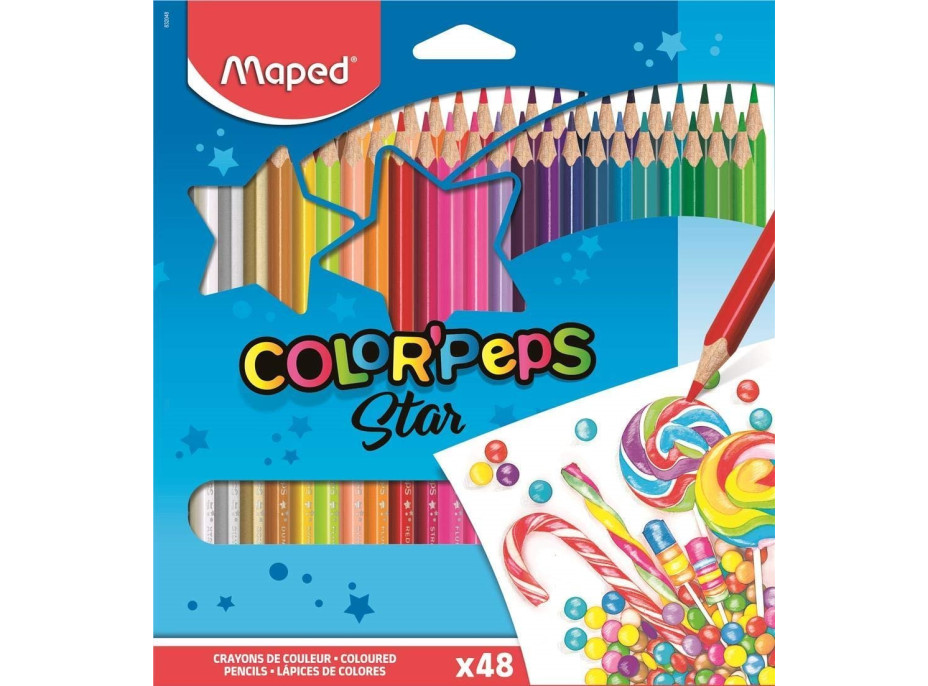 MAPED Pastelky trojboké Color'Peps 48ks