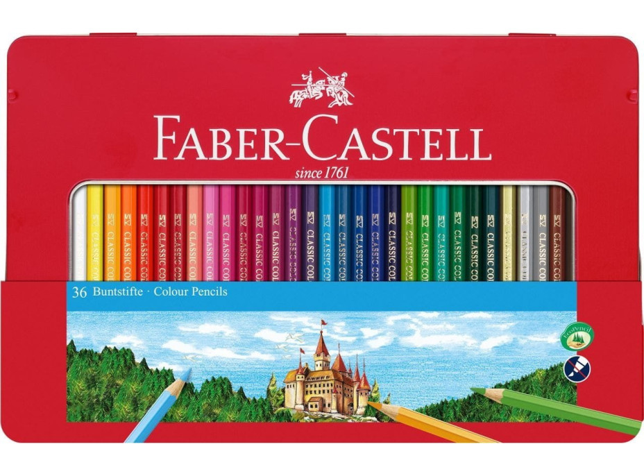 Faber-Castell Pastelky 36 ks v plechovém pouzdře