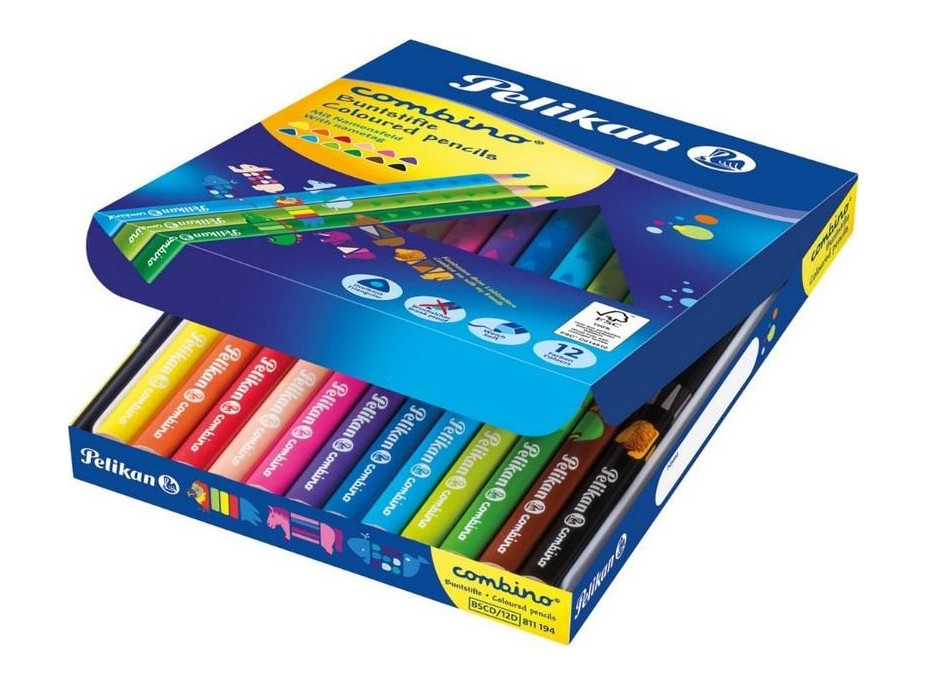 PELIKAN Pastelky trojboké Combino 12 ks (silné)