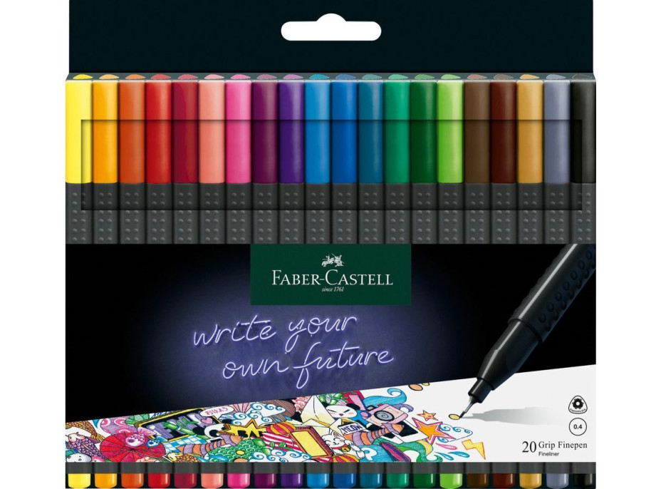 Faber-Castell Popisovače Grip 20 ks - 0,4mm