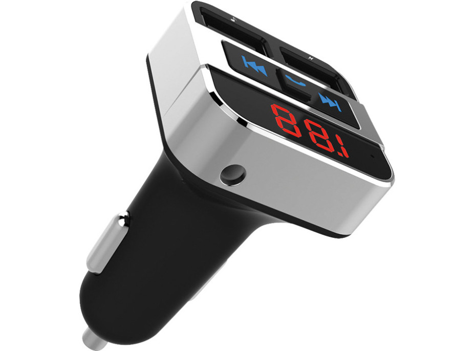 Solight FM transmitter s bluetooth připojením do auta, 2x USB + handsfree