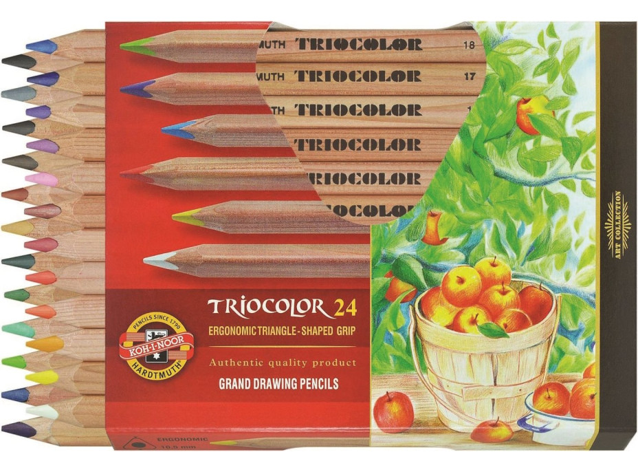 KOH-I-NOOR Trojhranné pastelky 3154 Triocolor Natur silné 24 ks