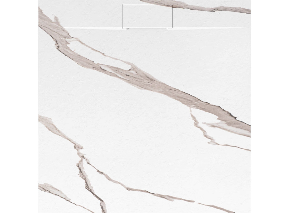 Sprchová SMC vanička REA Bazalt CARRARA WHITE 90x90 cm - imitace kamene - bílá