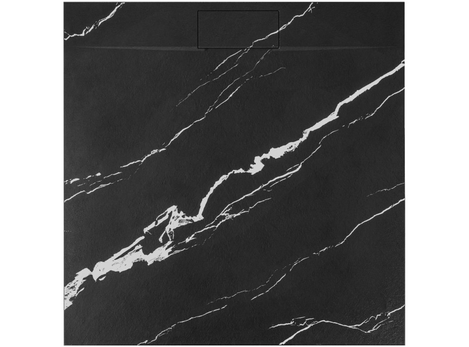 Sprchová SMC vanička REA Bazalt CARRARA BLACK 90x90 cm - imitace kamene - černá