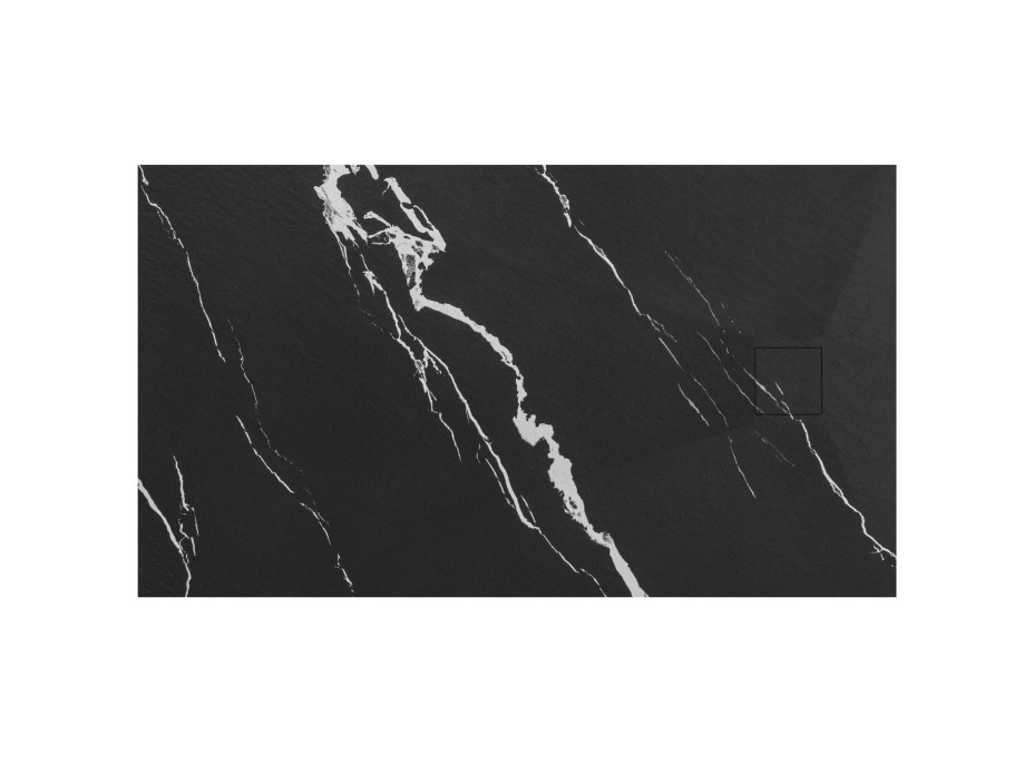 Sprchová SMC vanička REA MAGNUM CARRARA BLACK 90x120 cm - imitace kamene - černá